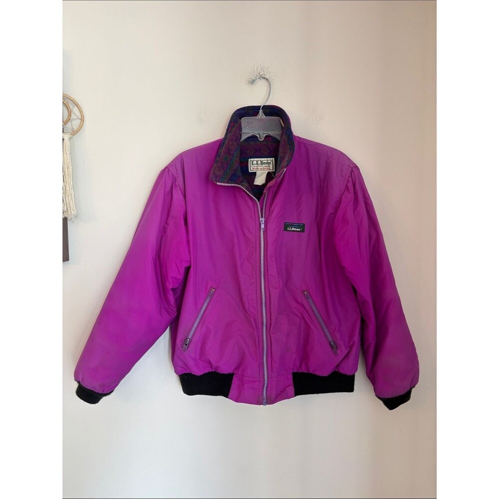 L.L. Bean Vintage 90’s warm-up jacket zip-Up fleece lined Womens Medium retro